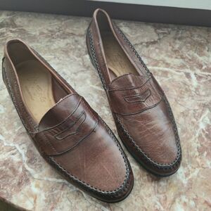 Vito Rufolo Men Penny Loafers, Dark Tan (Made in Italy) SZ: 8 M